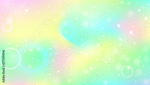 Princess Pattern. Pink Fairy Hologram And Beautiful Rainbow Gradient. Purple Magic Background. Bright Universe Dream With Shiny Fairytale Glitter. Blue Princess Pattern.