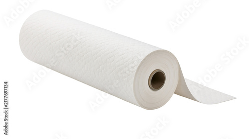 Obraz na płótnie Isolated white textured disposable non-woven fabric roll for medical and beauty treatments