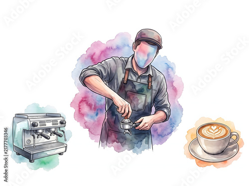 Barista Espresso Maker Barista Latte Artwork