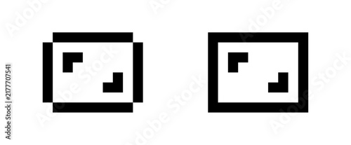 Pixel Art Aspect Ratio Icons Set, Retro Screen Format Symbols