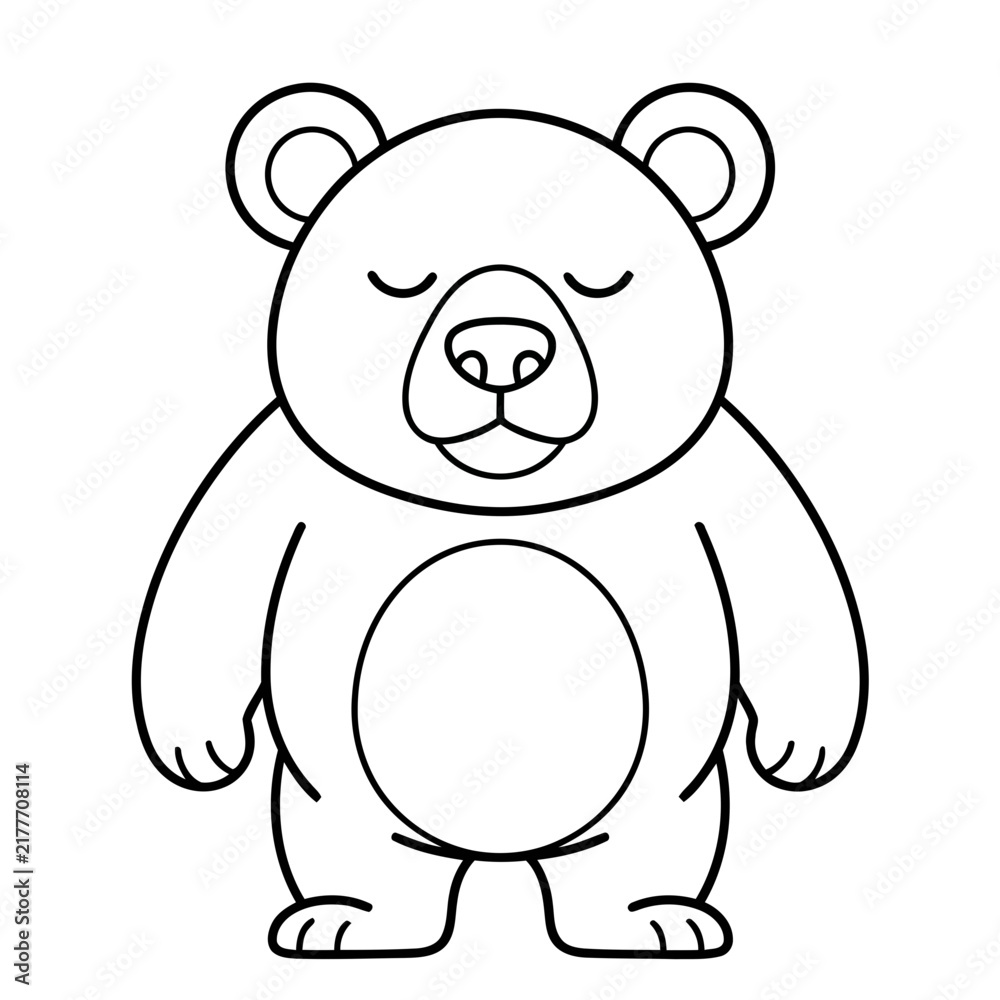Obraz premium Cartoon Bear Outline