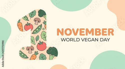 World Vegan Day on November 1st, promoting vegan and vegetarian healthy eating 