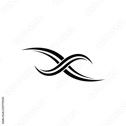 Abstract Black Wave Swoosh Line Art Tattoo Design