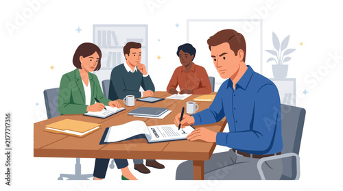 Diverse business team in meeting signing contract agreement at conference table, collaboration and decision making