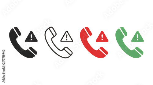 Phone icons with warning and success signals