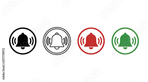 Alert notification bell icons in different styles