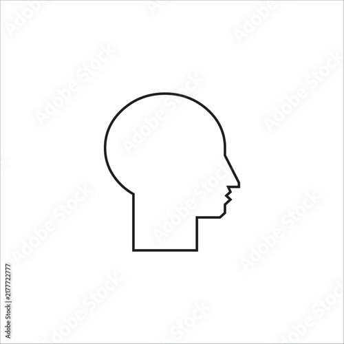 Human Head Profile Line Icon Vector Illustration Wireframe Person Profile Avatar Symbol