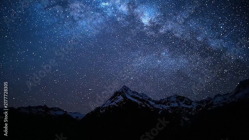 Milky Way Night Sky Over Mountain Landscape