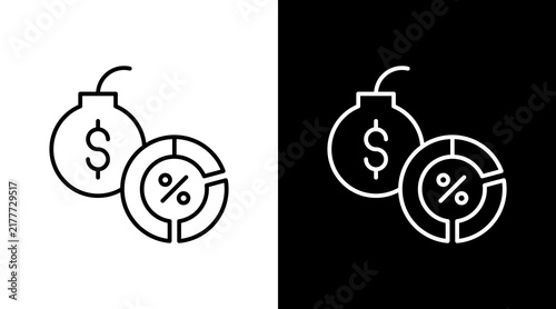 Foto Debt Ratio Outline White Icon Set Design