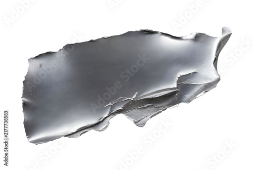 Crumpled Silver Foil Sheet Isolated on Transparent Background PNG File
