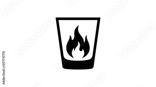 Glass with flame icon