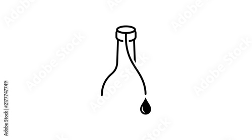 Bottle with dropping liquid icon