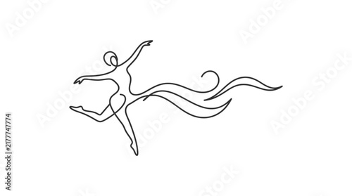Elegant figure in motion with flowing lines