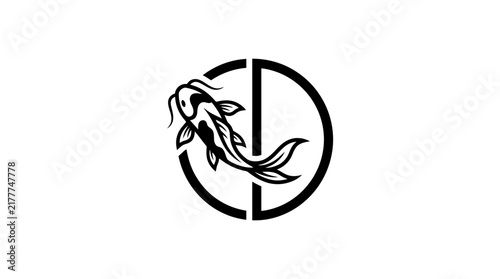 Stylized fish symbol in circle