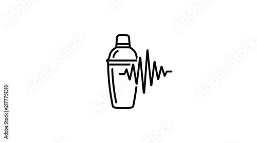 Cocktail shaker with sound wave graphic icon