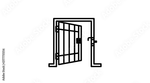 Open doorway portal entrance opportunity simple line art