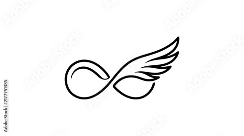 Infinity symbol with wing