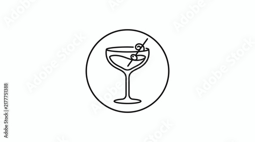 Cocktail drink icon line art beverage glass