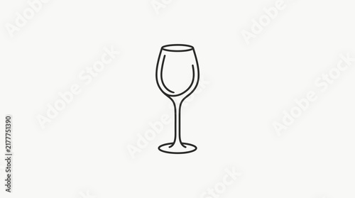 Simple outline wine glass icon
