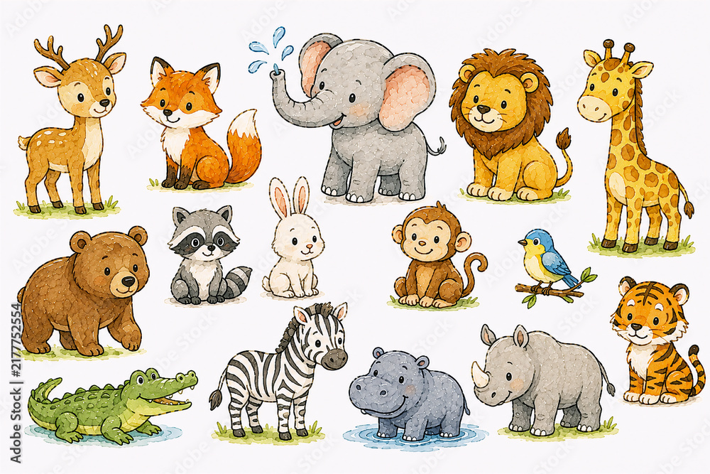Obraz premium set of wild animals