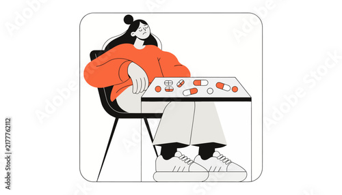 woman eating sushi at desk