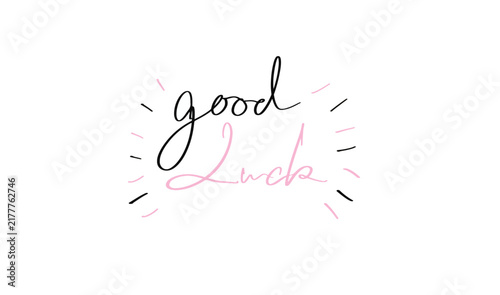 good luck black pink color object icon good luck text font hand written lettering good luck enjoy funny success event party congratulation happy promotion template festival luxury gambling good luck 