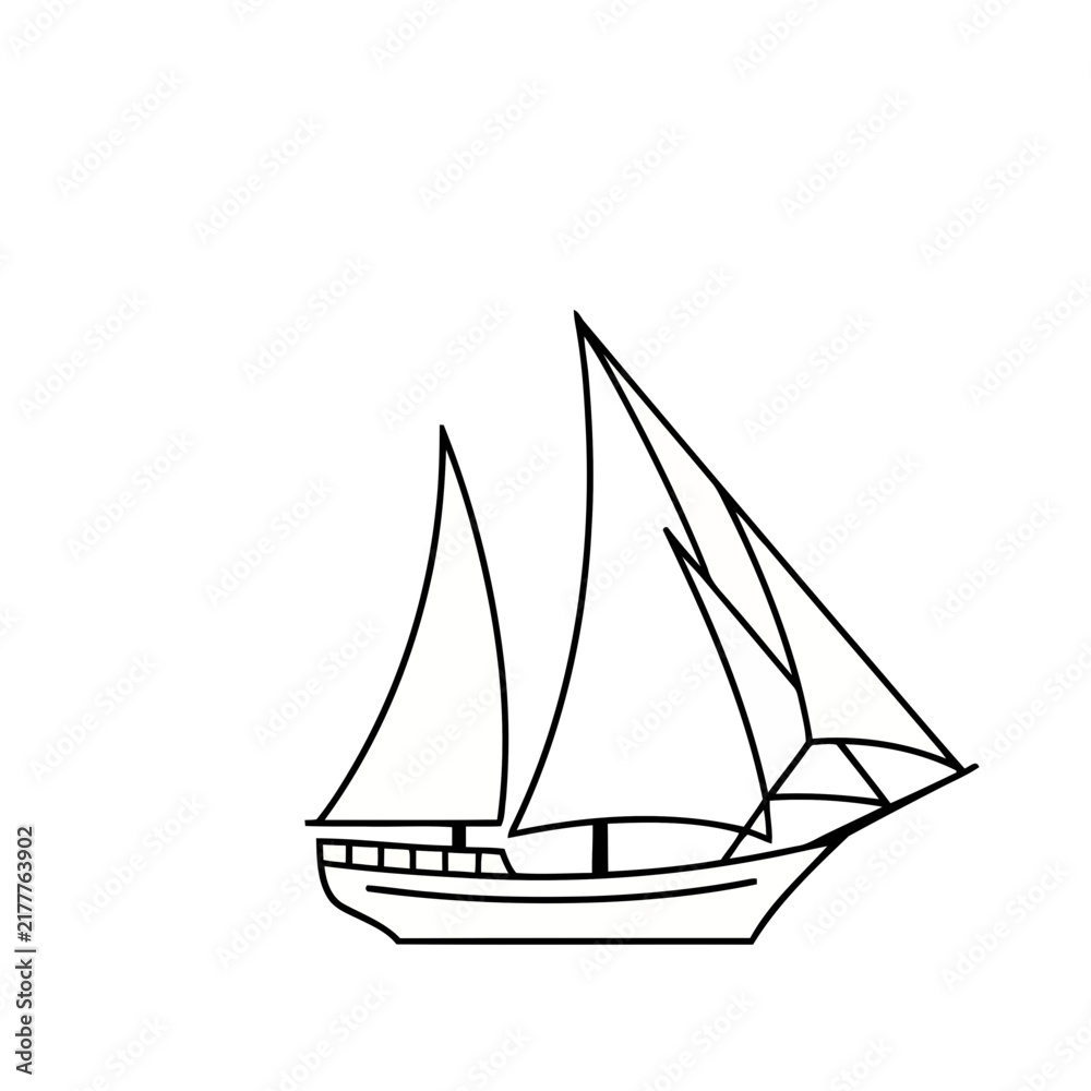 Fototapeta premium Sailboat outline