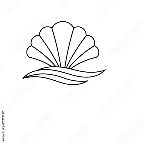 Stylized Shell and Waves Icon