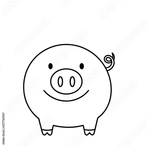Simple Pig Outline