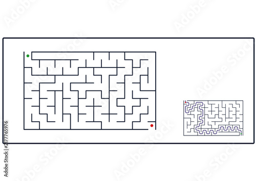 Kids maze activity sheet black and white logic puzzle vector  