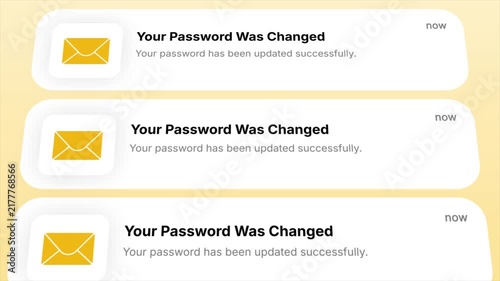 Password Change Notification. Secure Account Update Alert on a Digital Device.