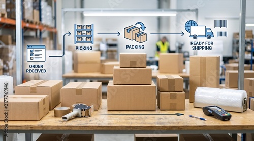 Logistics and Warehouse Order Fulfillment Process Infographic