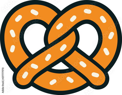 Traditional Bavarian Pretzel Icon for Oktoberfest German Food