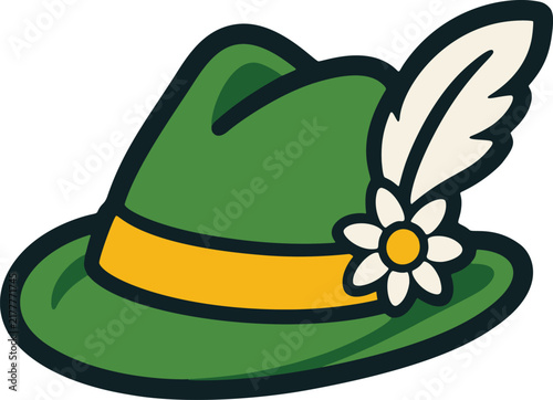 Traditional Bavarian Hat Icon for Oktoberfest and German Culture