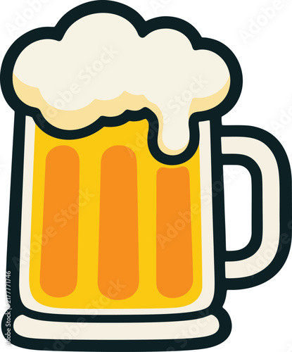 Traditional Beer Mug Icon for Oktoberfest Bavarian Beer Festival