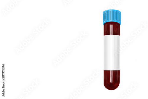 Konstfotografi Light blue cap sodium citrate blood collection tube isolated on transparent background