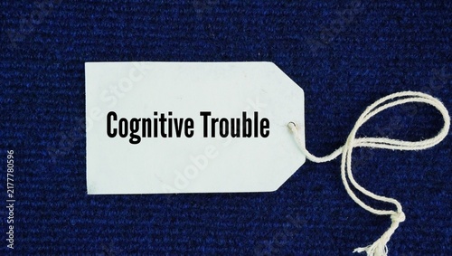Принти на полотні Tag the paper with the word Cognitive trouble