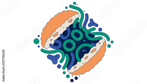 Viral infection,coronavirus,microscopic view