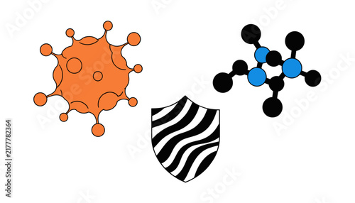 virus protection shield, molecular structure and pathogen