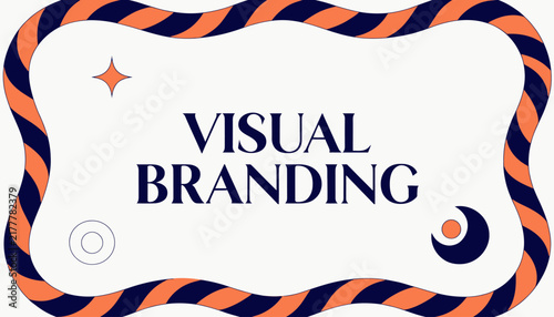 Visual Branding Concept with Colorful Border and Text