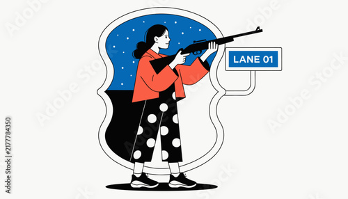 woman aiming rifle on lane 01