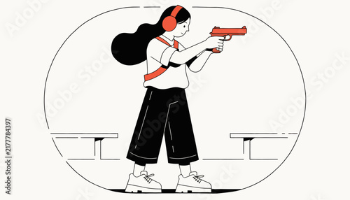 woman aiming toy gun, playful girl with water pistol, fun and games