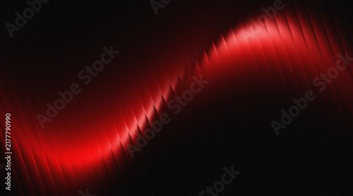 Obraz na płótnie Glowing red and black smooth gradient ribbed glass background waves