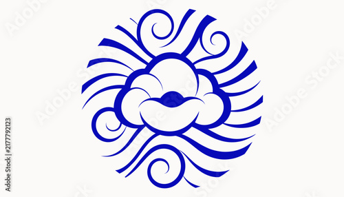blue swirly cloud design element