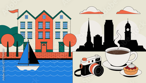 city break, travel and photography concept