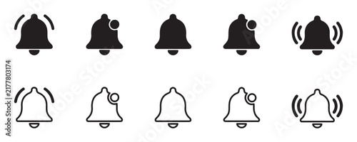 Notification Bells Symbol for Alerts, Messages and Reminder Updates Vector Illustration
