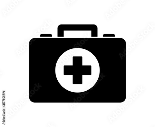 Medical emergency kit box icon Illustration