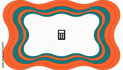 Calculator Icon in Abstract Wavy Frame - Finance, Accounting, Calculation, Business Concept