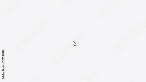 Minimalist Mouse Cursor Pointer Moving Across Plain White Background for Digital Interface Concept