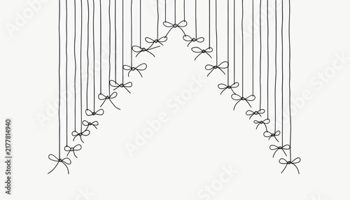 black lines with tied ribbons